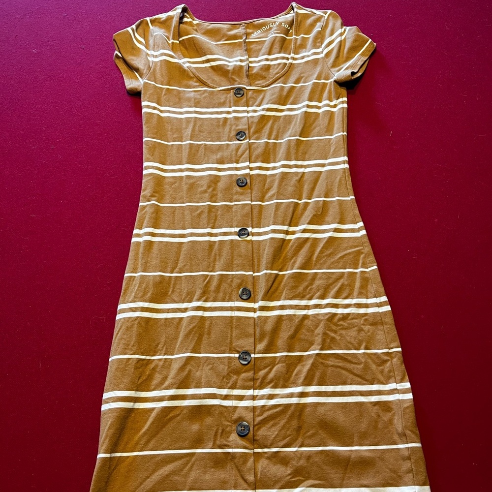 Aeropostale Yellow Tan Sheath Midi Dress